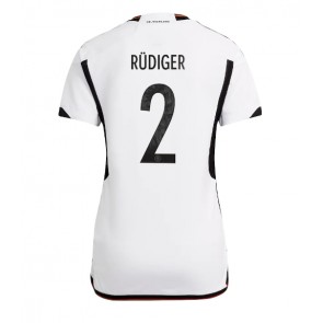 Niemcy Antonio Rudiger #2 Koszulka Podstawowych Kobiety MŚ 2022 Krótki Rękaw